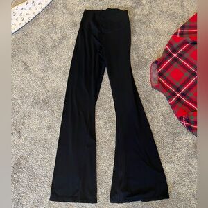 Black Flared Wide Legged Athletic Yoga Pants - Sunzel, Small